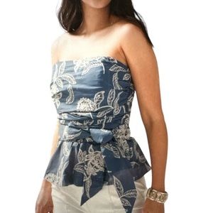 WHITE HOUSE BLACK MARKET STRAPLESS EMBROIDERED POPLIN BUSTIER BWT SZ 4